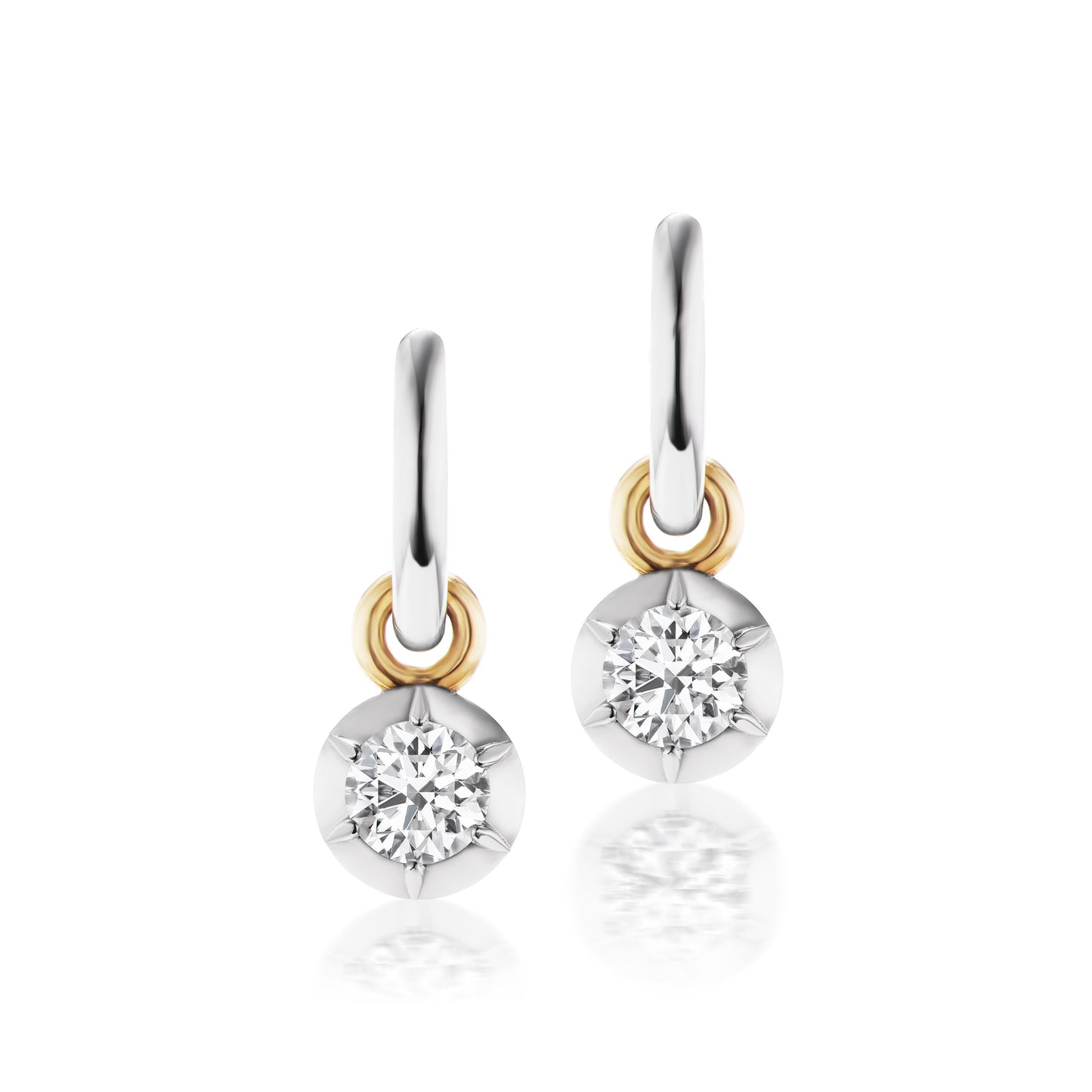 Collet-set Diamond Hoop Earrings