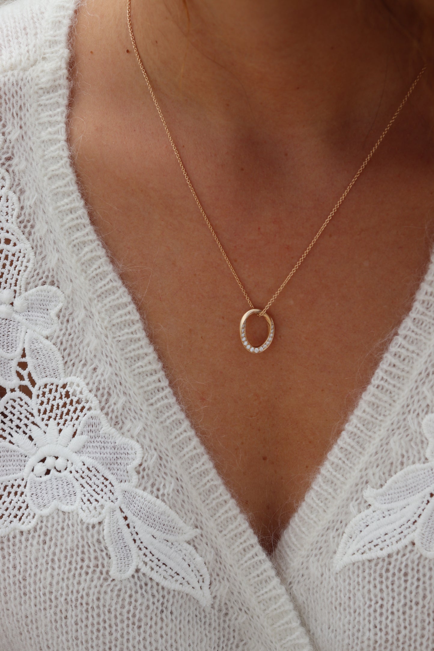 Single Link Diamond Pendant