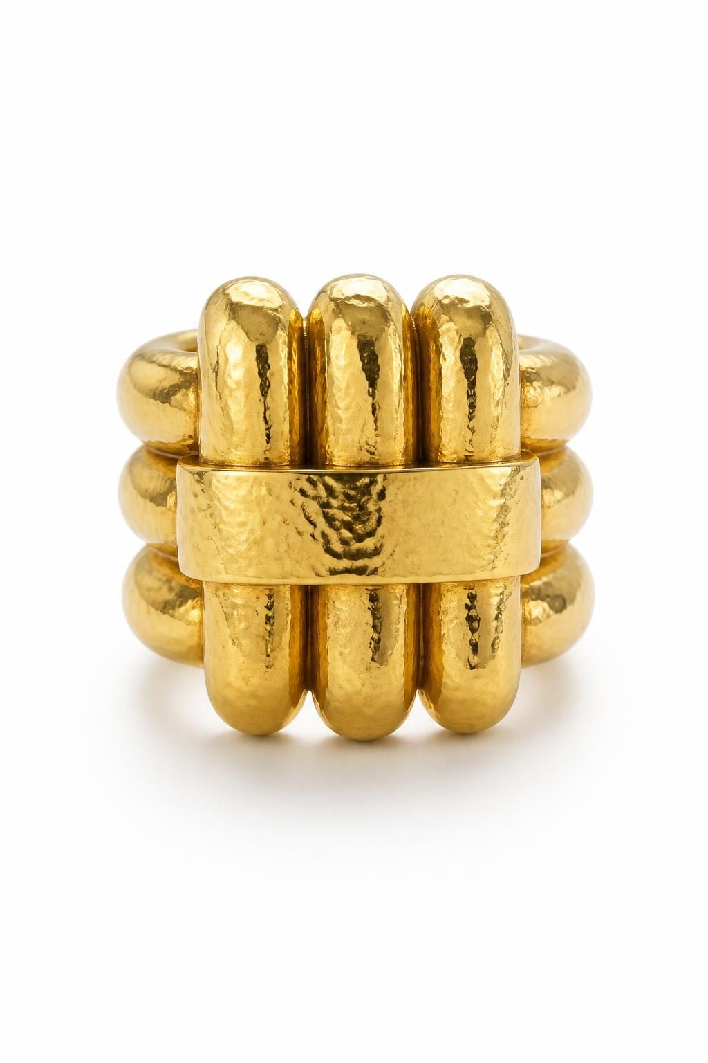 David Webb Hammered Gold Ring