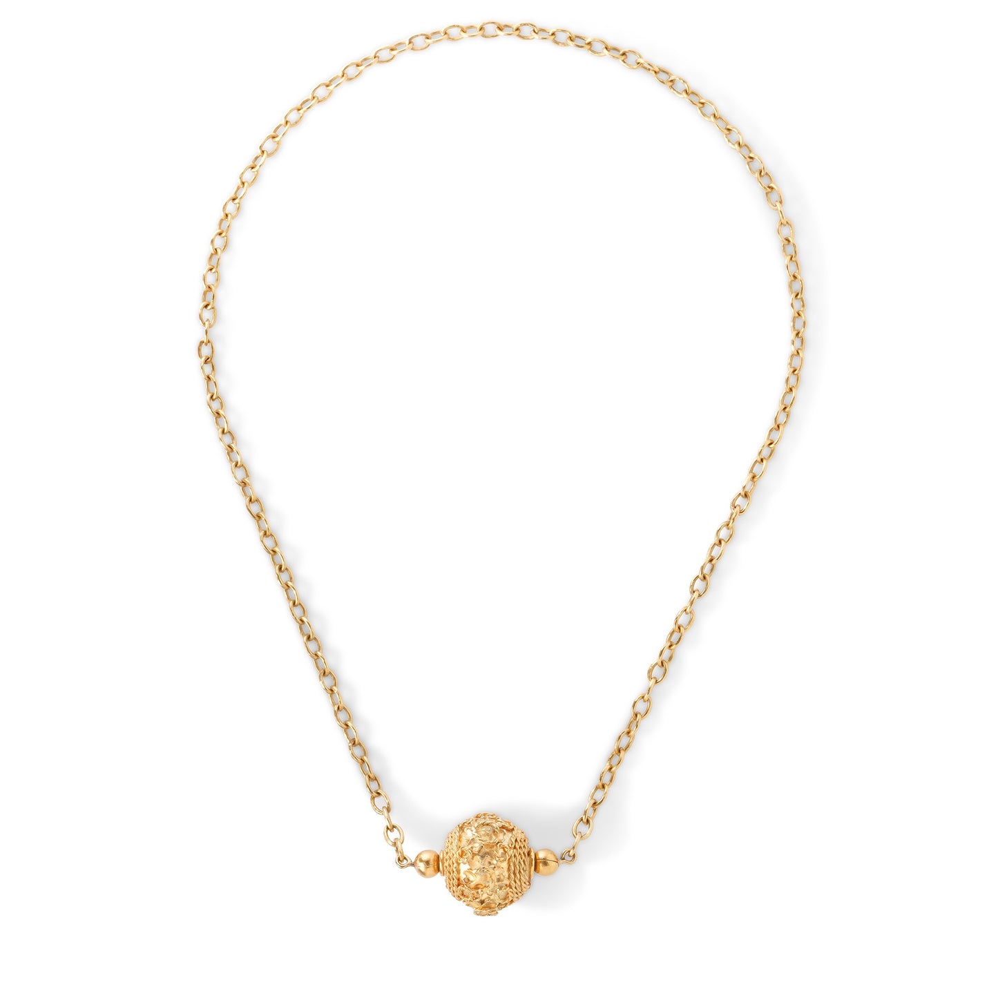 Gold Etruscan Revival Bead Necklace