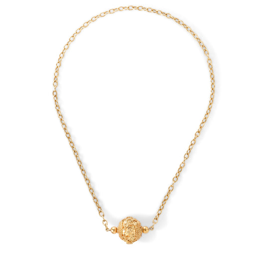 Gold Etruscan Revival Bead Necklace