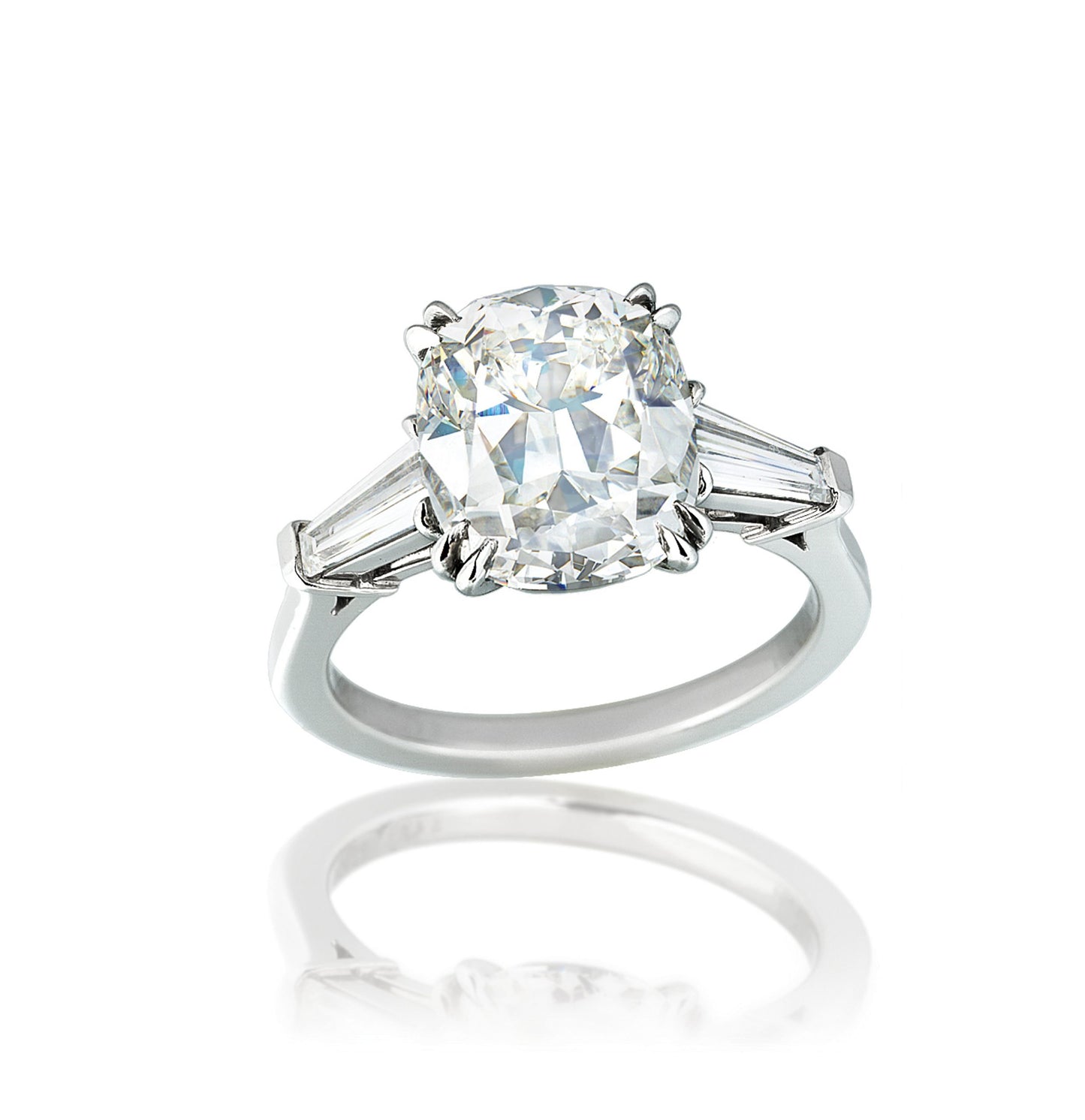 Classic Cushion with Tapered Baguettes