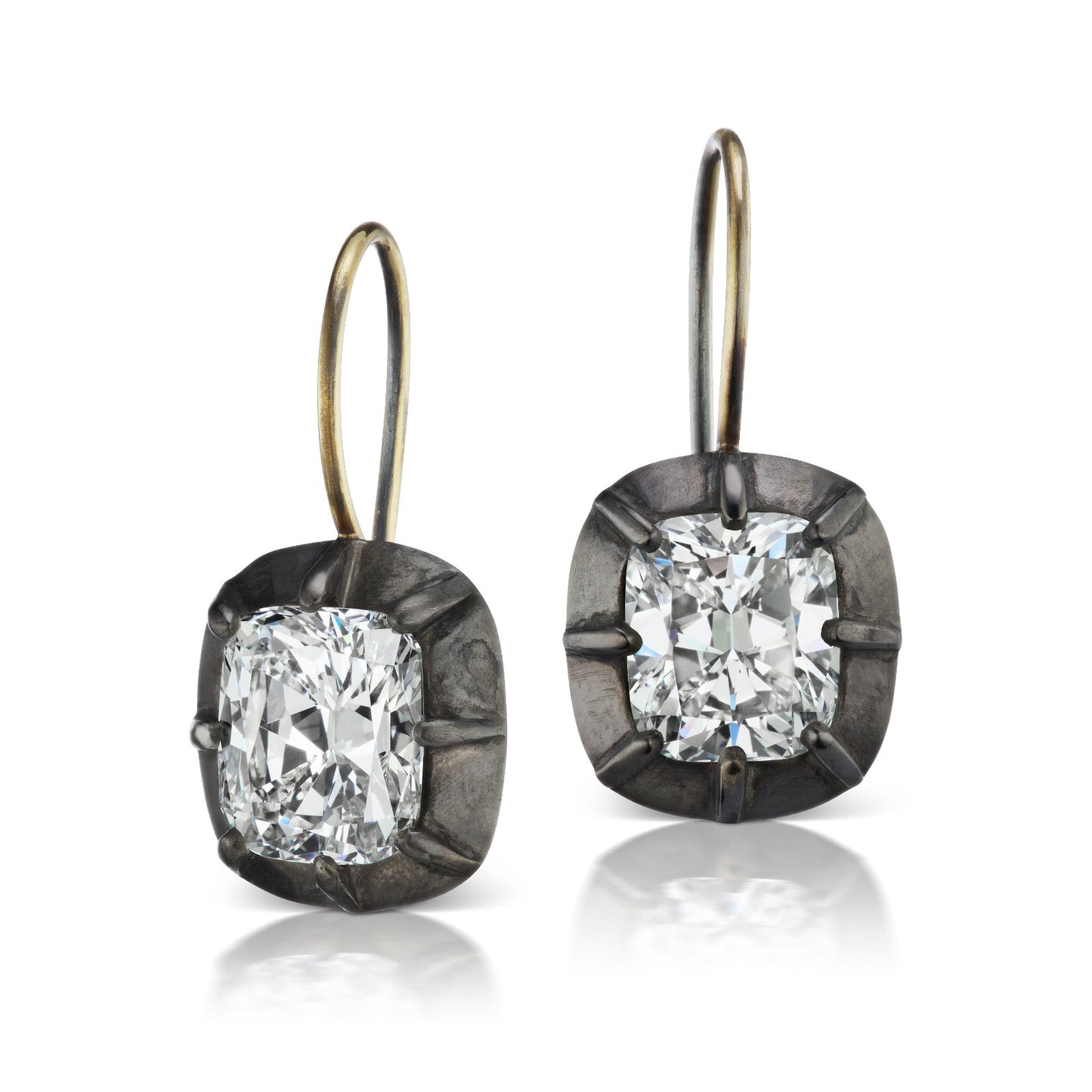 Diamond Collet Drop Earrings