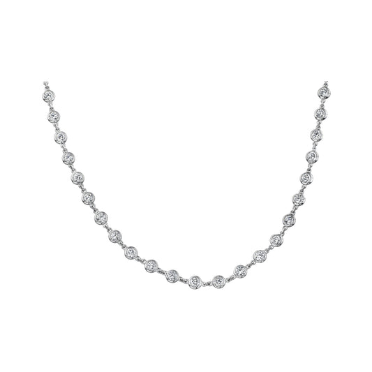 Bezel Set Diamond Necklace