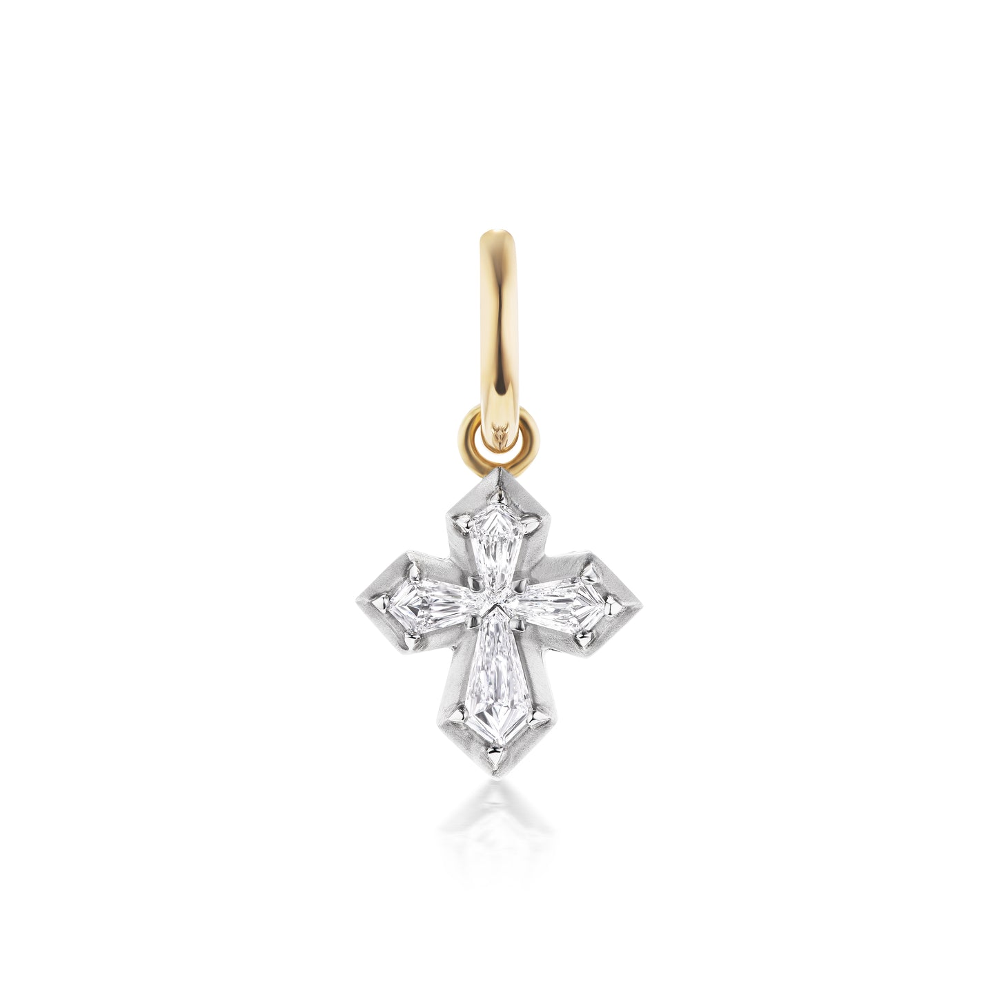 Collet-Set Diamond Cross Pendant