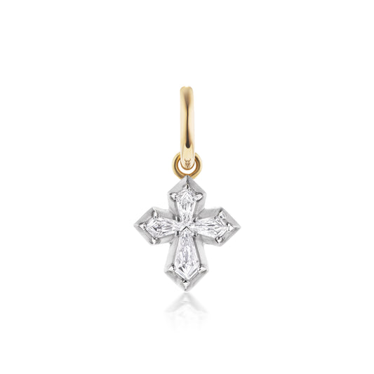 Collet-Set Diamond Cross Pendant