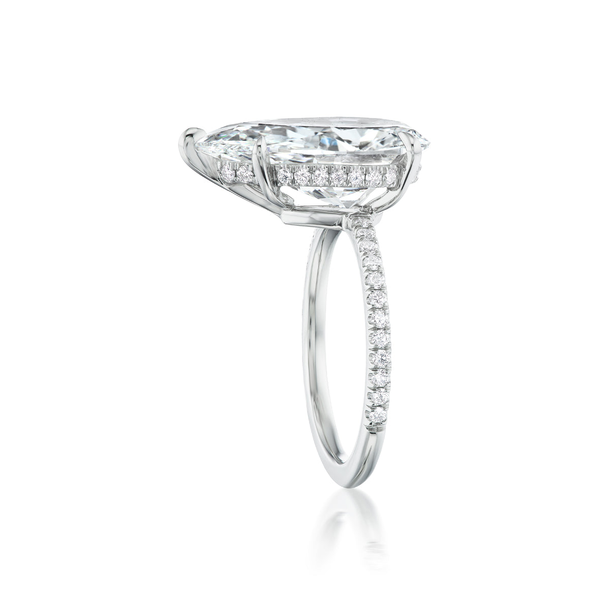 Pear-Shaped Diamond Pave Ring