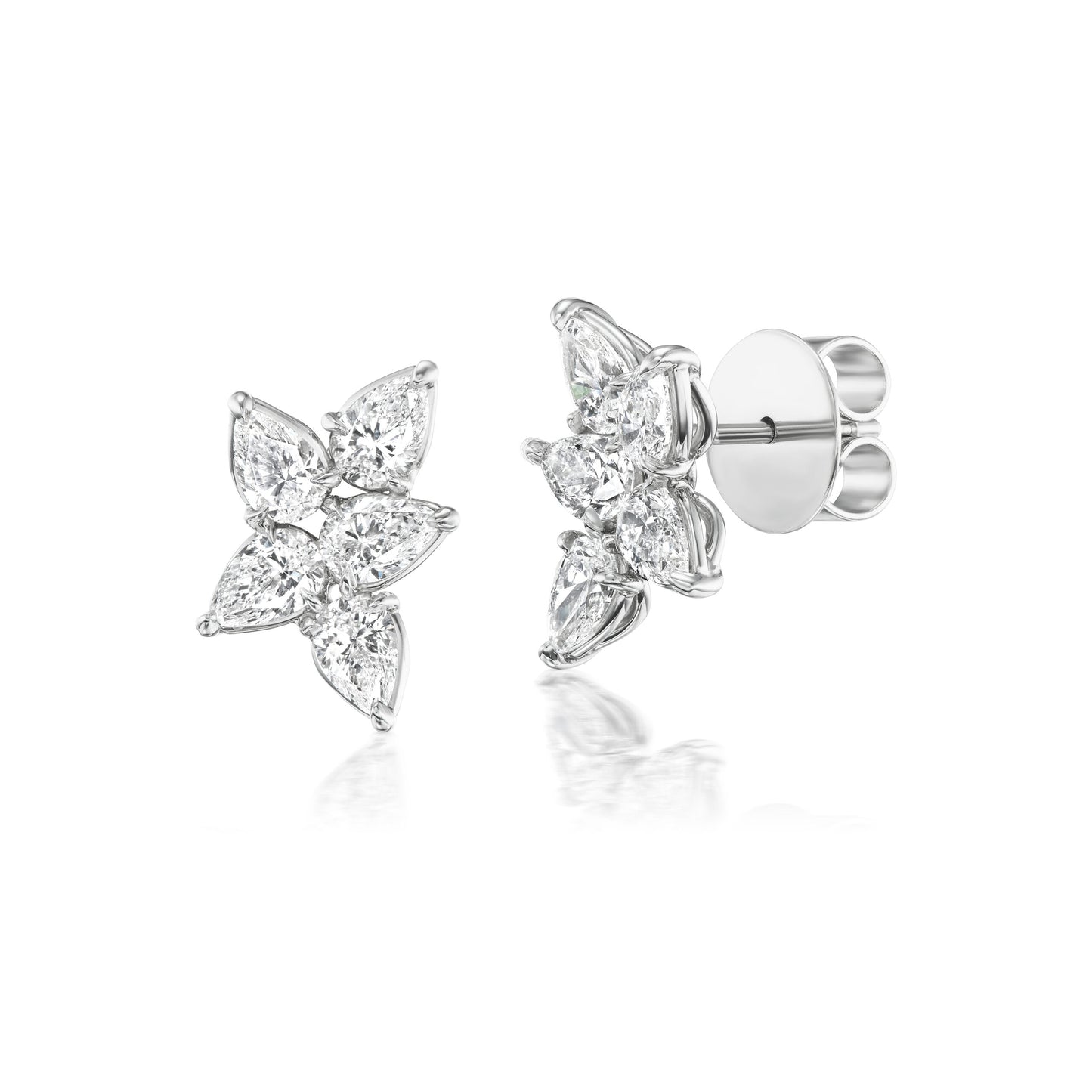 Pear-shaped Diamond Cluster Earrings - Lauren Addison Jewelry