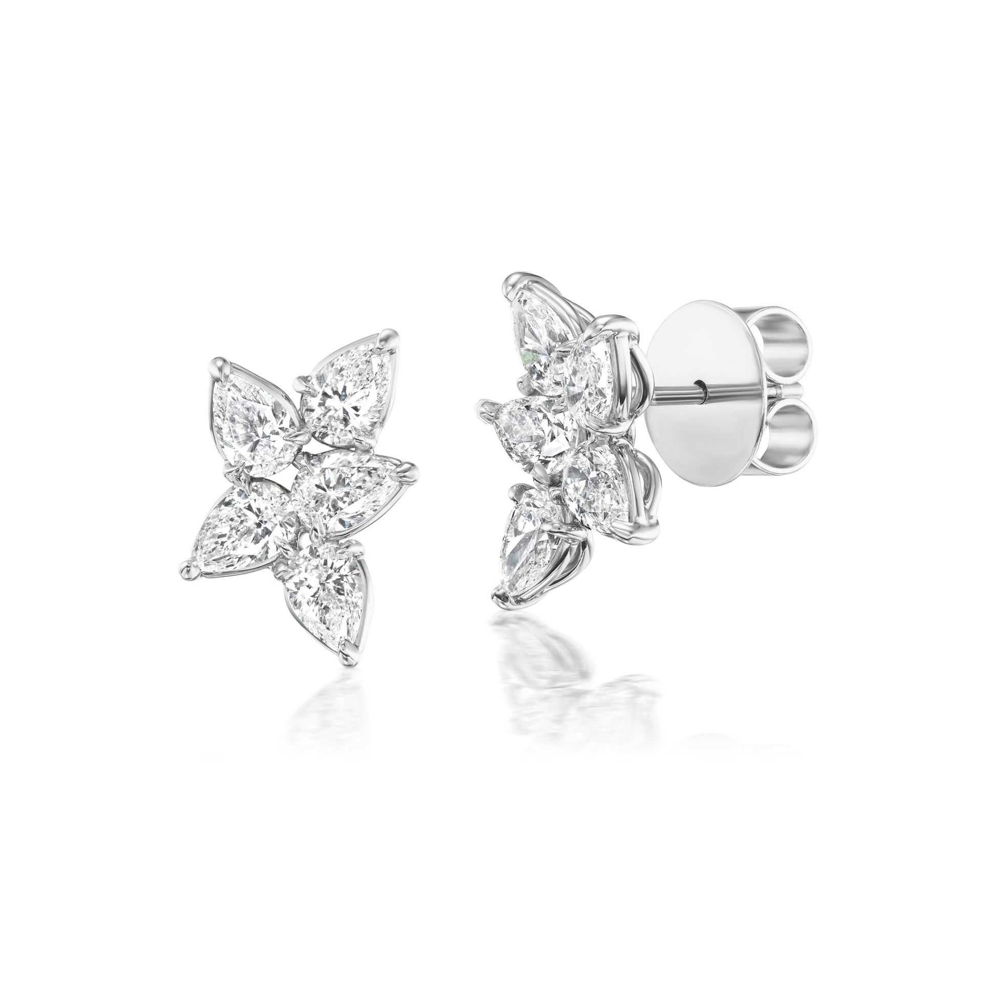 Pear-shaped Diamond Cluster Earrings - Lauren Addison Jewelry