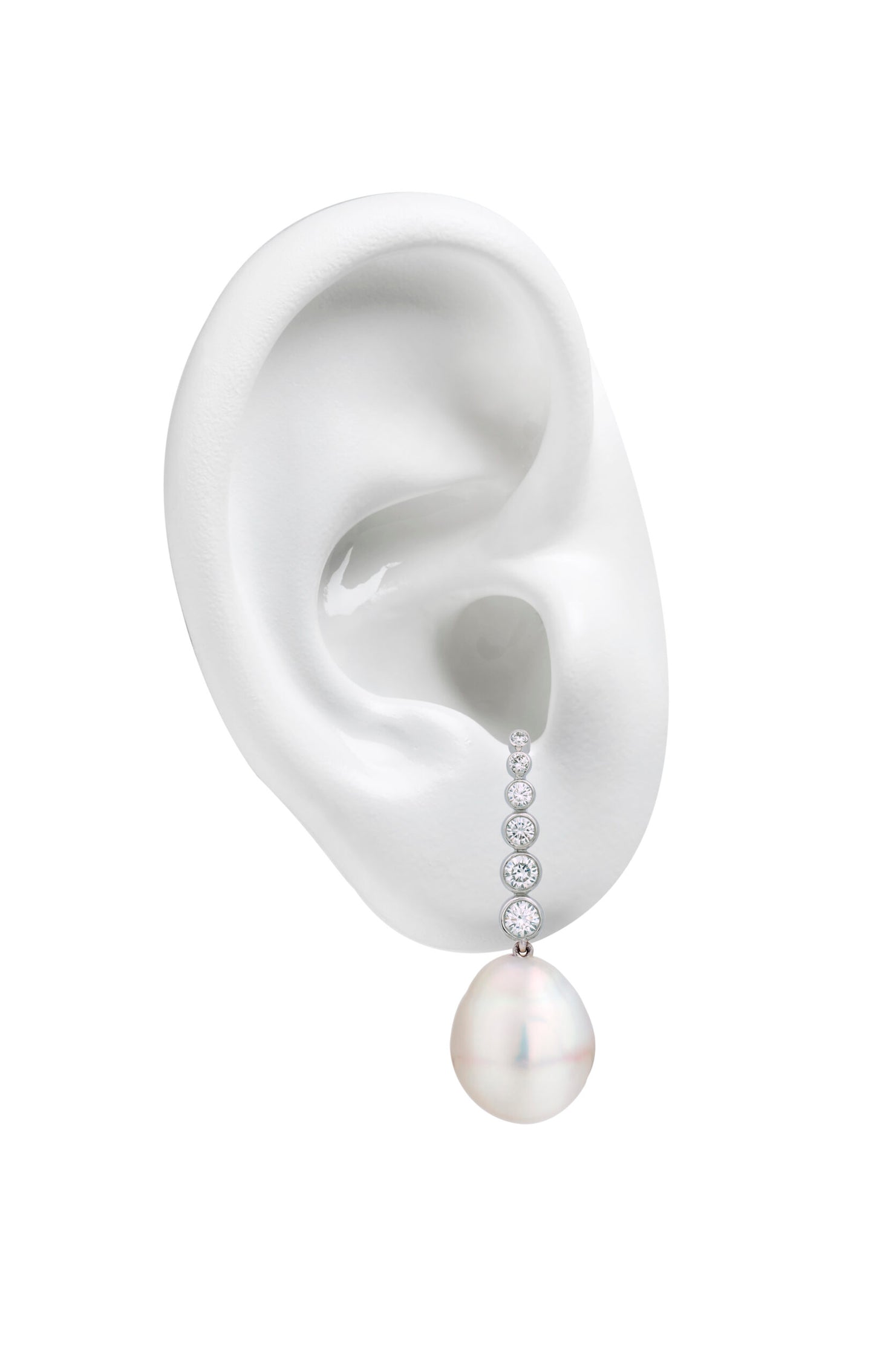 Diamond & South Sea Pearl Cuff Earrings