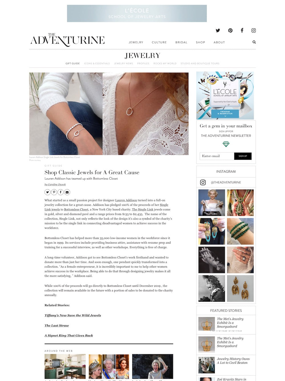 Adventurine Article about Jewels for a Cause