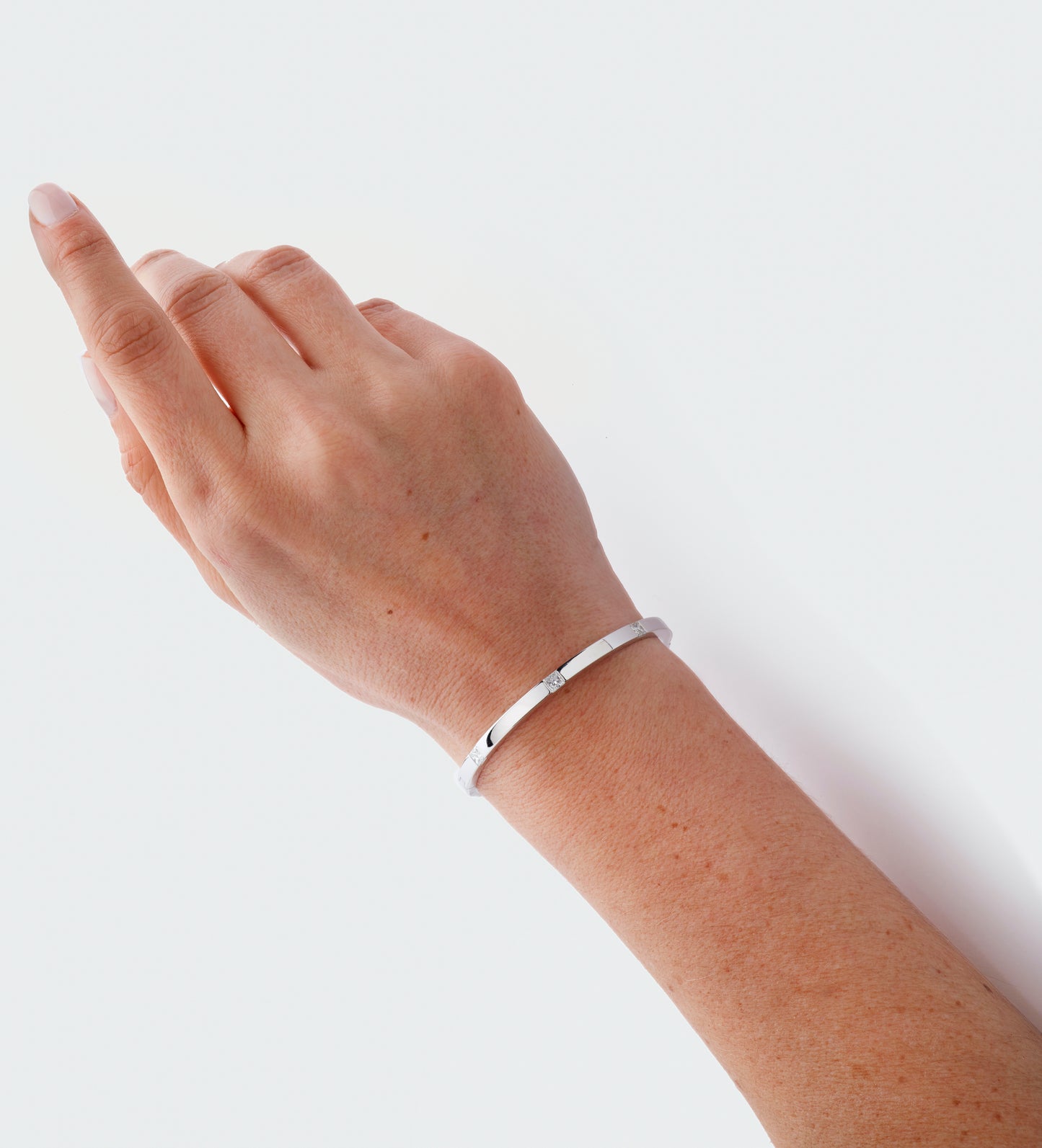 Princess-Cut Diamond Bangle Bracelet