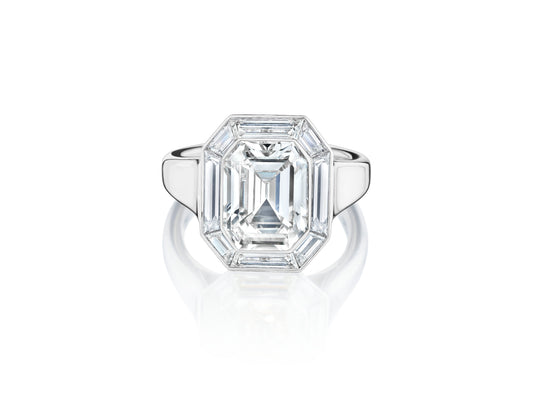 Emerald Diamond Illusion Ring