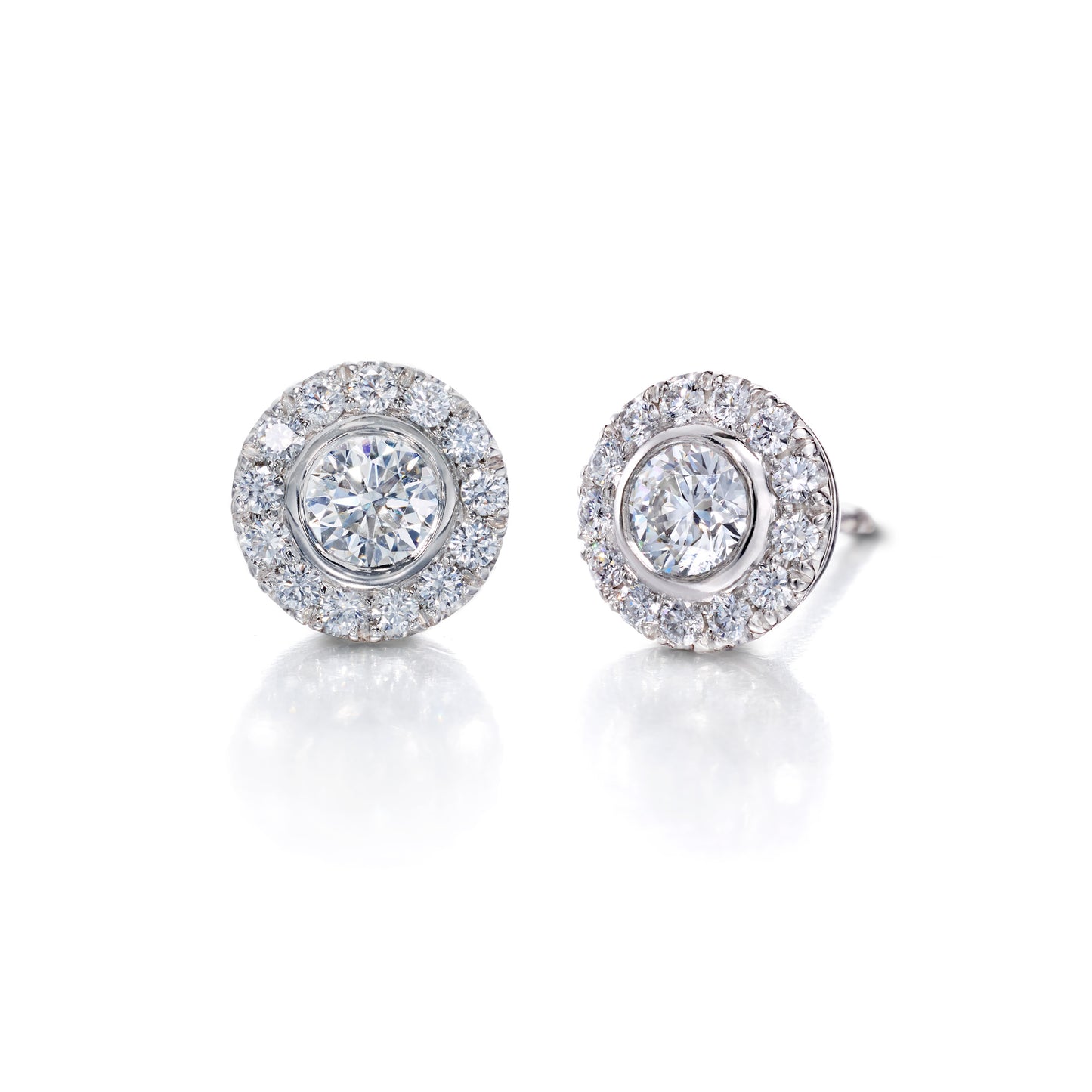 Diamond Halo Stud Earrings