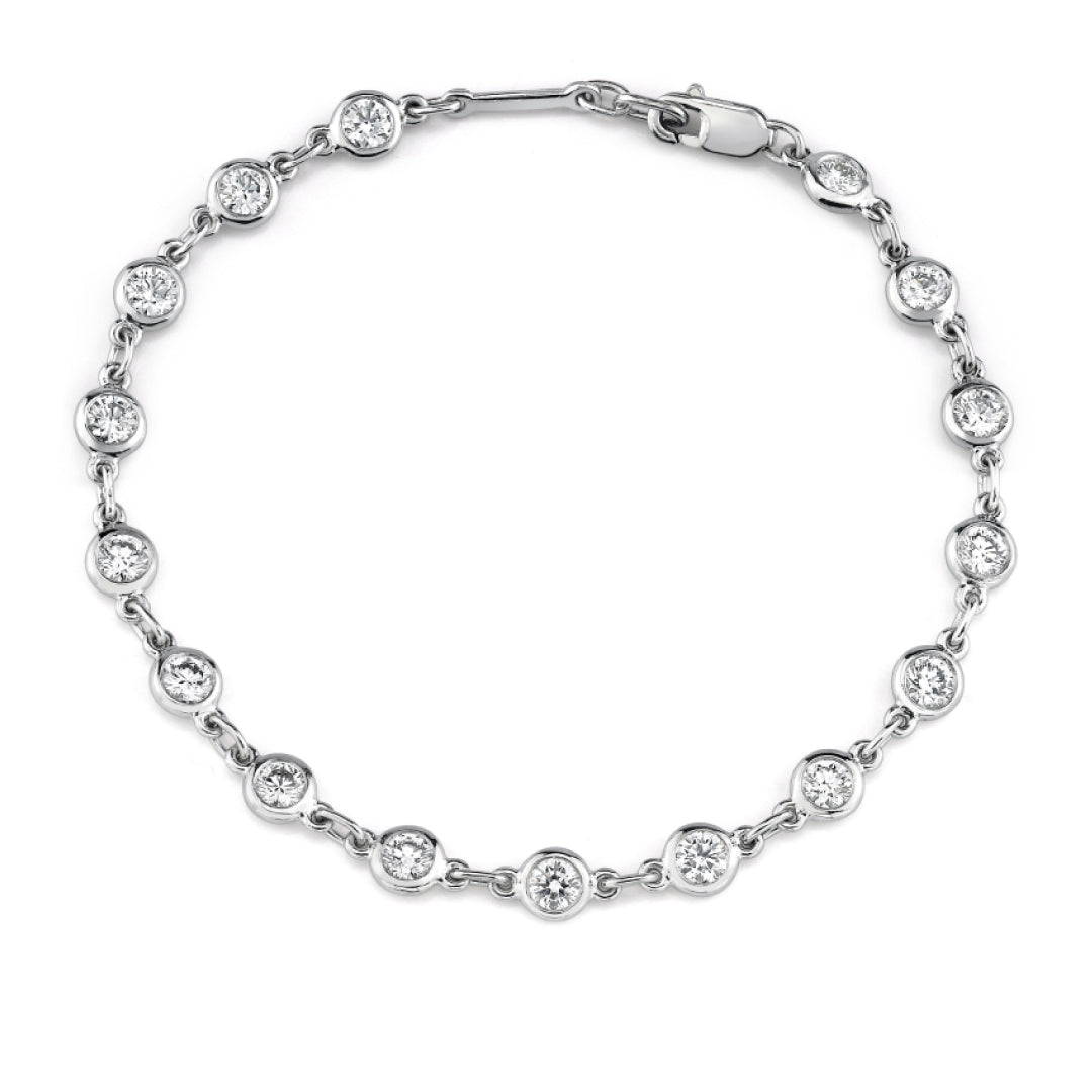 Bezel Set Diamond Link Bracelet