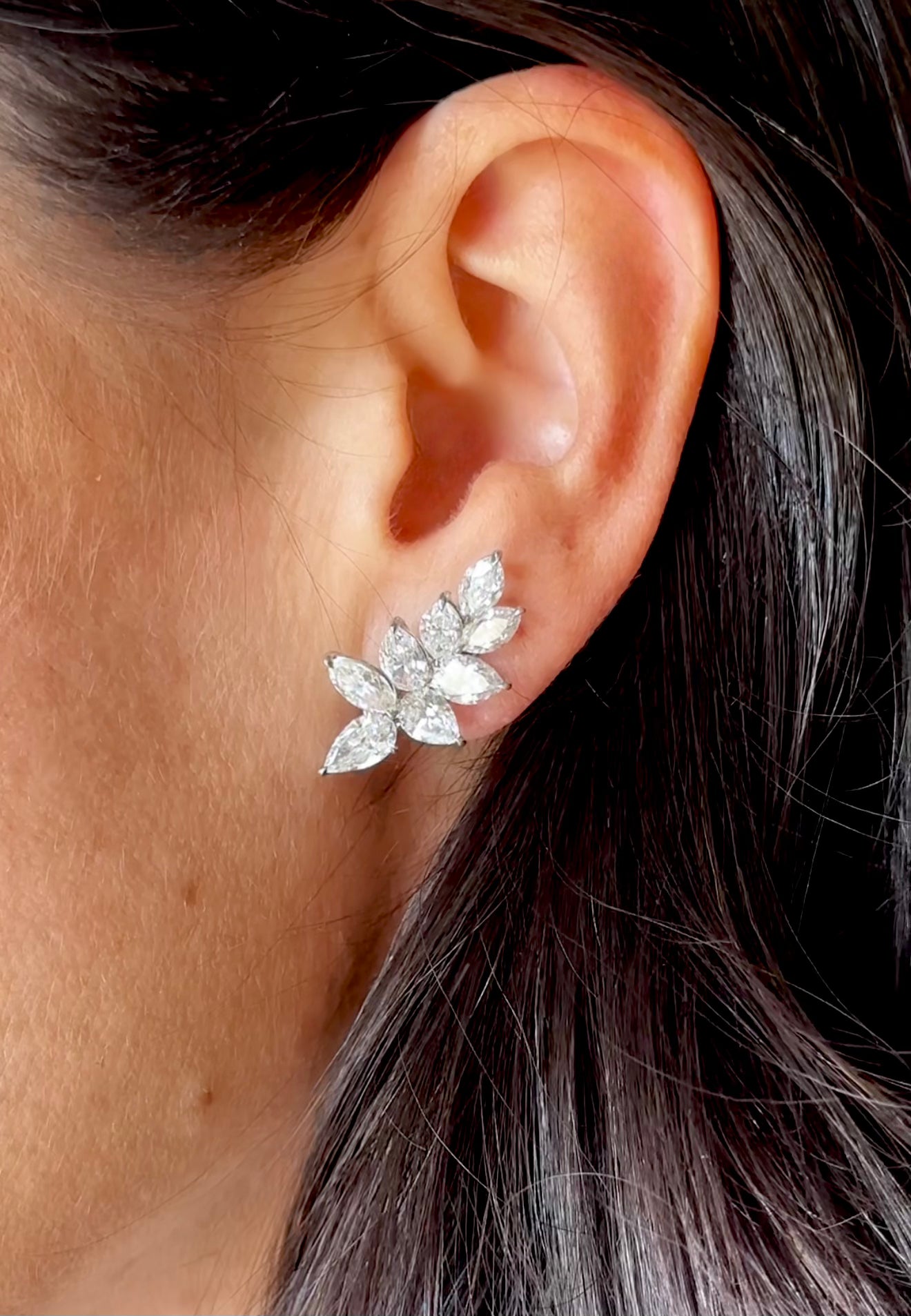 Pear & Marquise Diamond Earrings