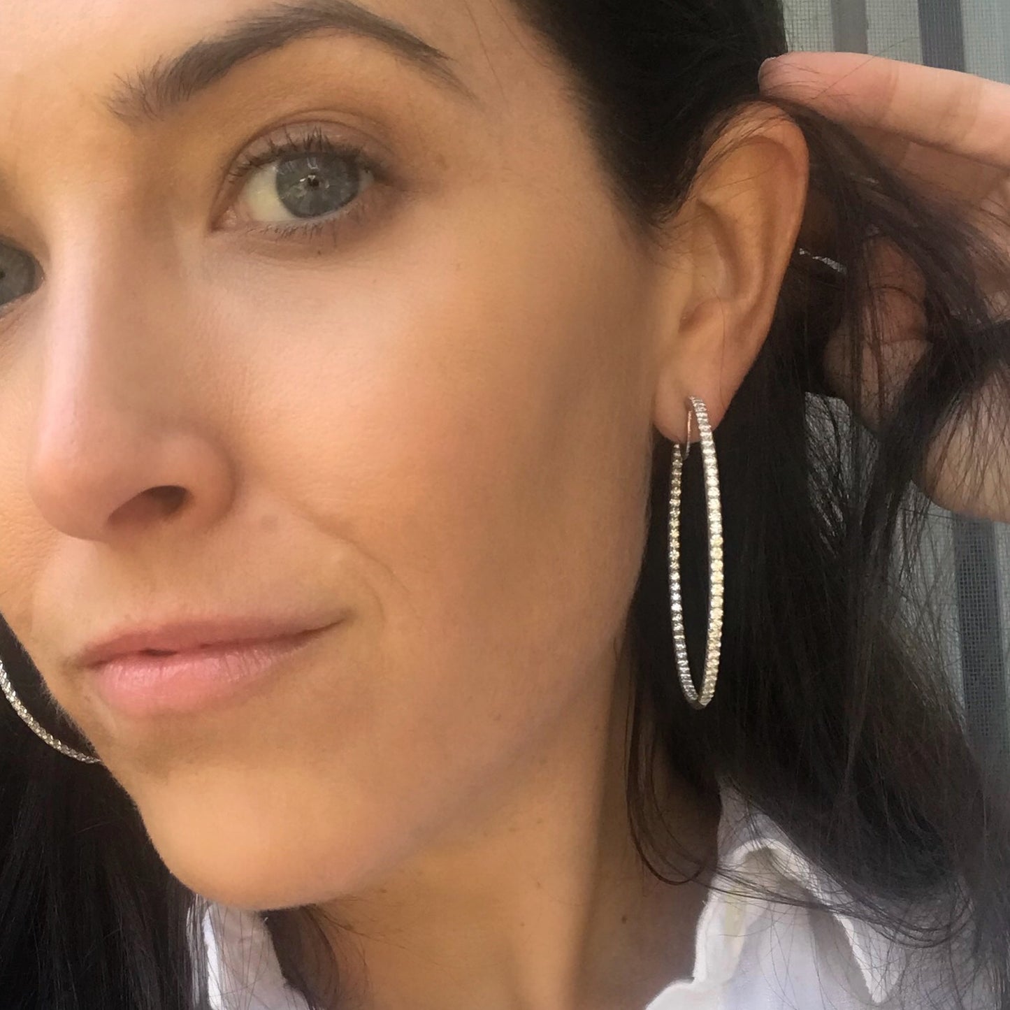 Inside Out Diamond Hoop