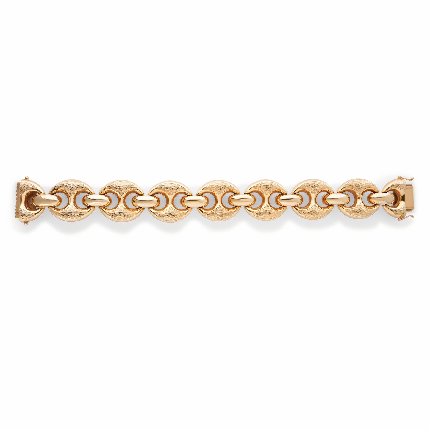 Puffed Mariner Link Gold Bracelet
