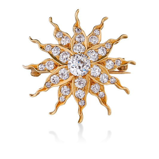 Victorian Sunburst Brooch