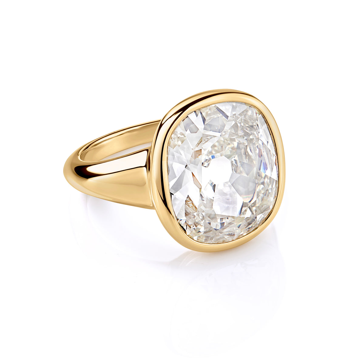 Bezel Set Old Mine Diamond Ring
