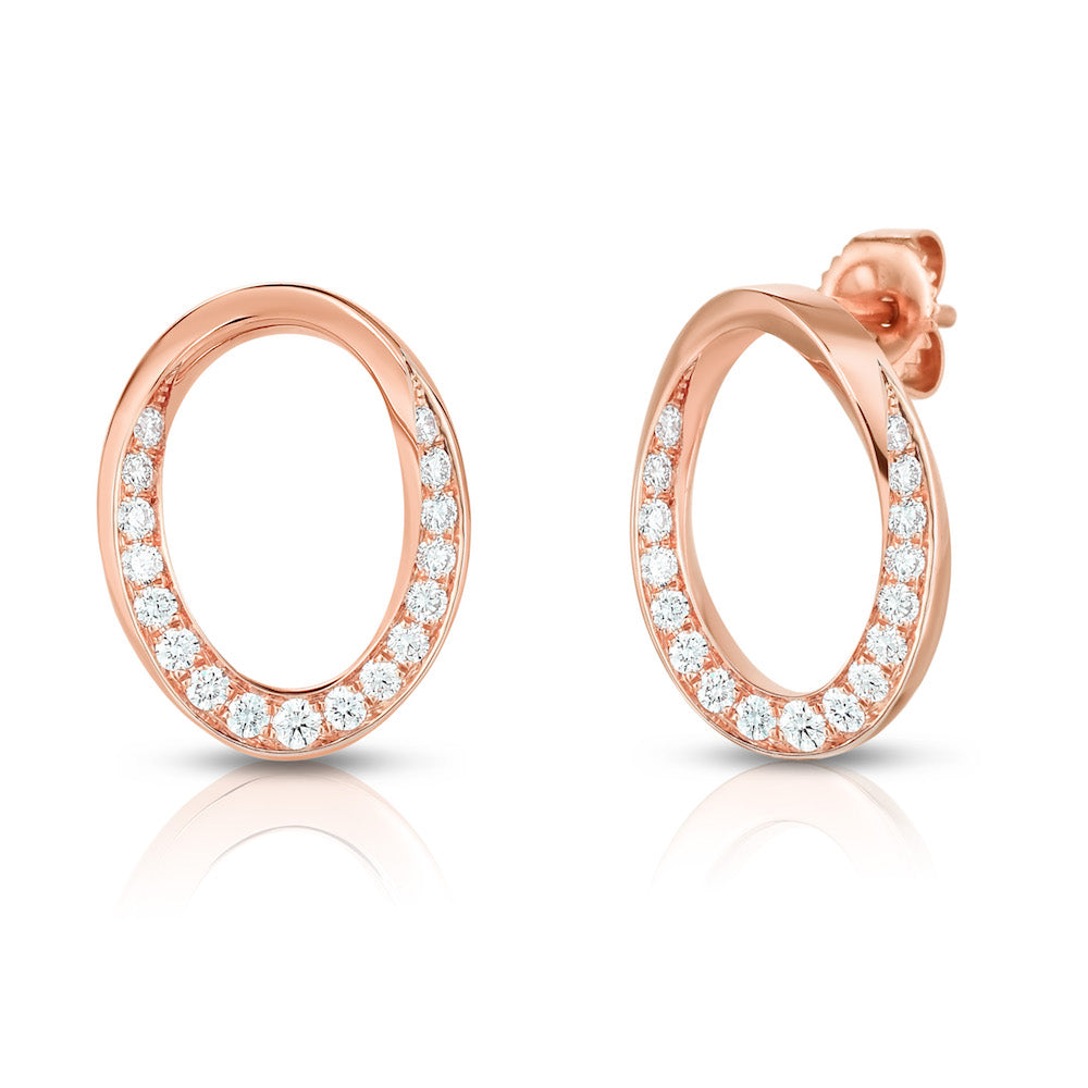 Single Link Earrings with Diamonds