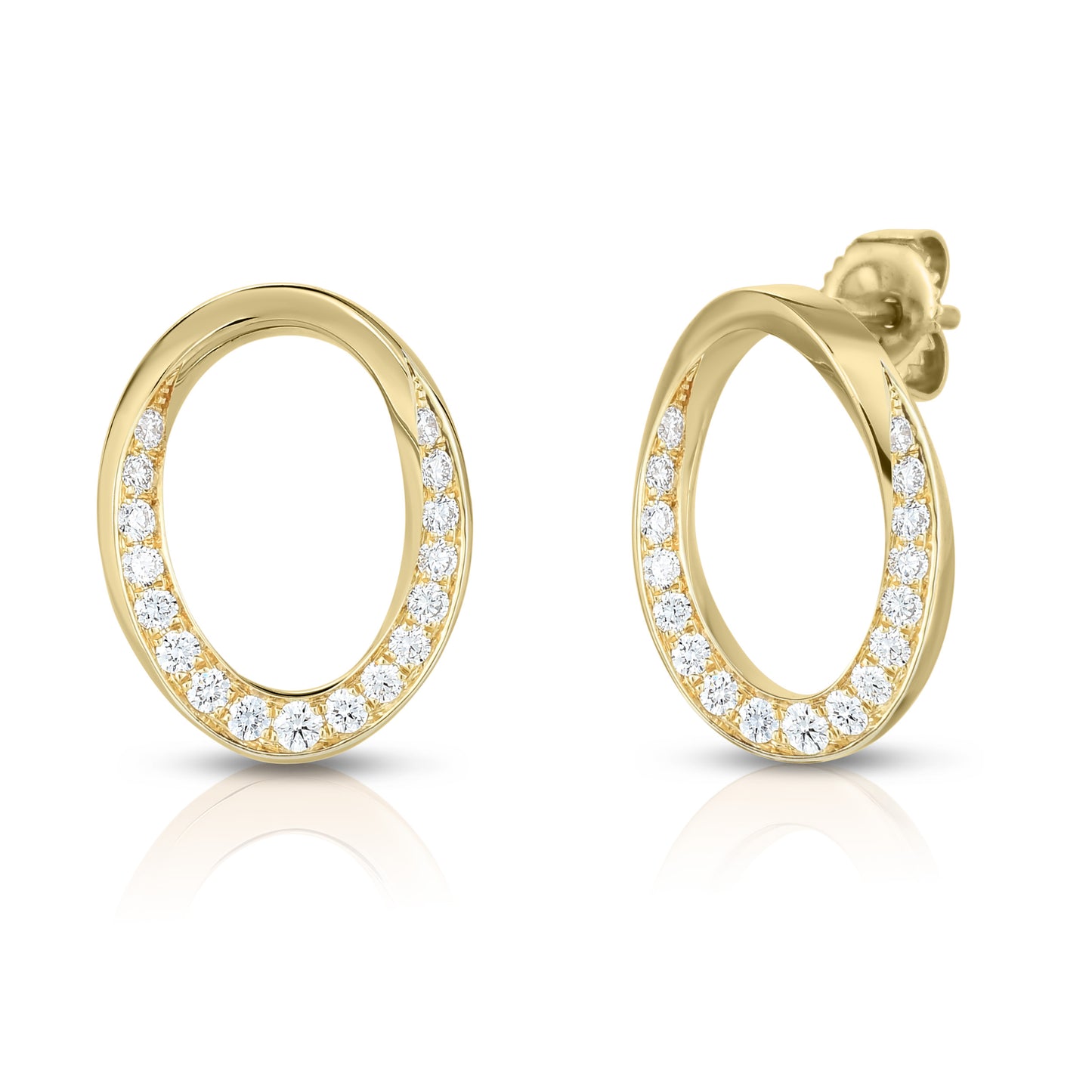 Single Link Earrings with Diamonds
