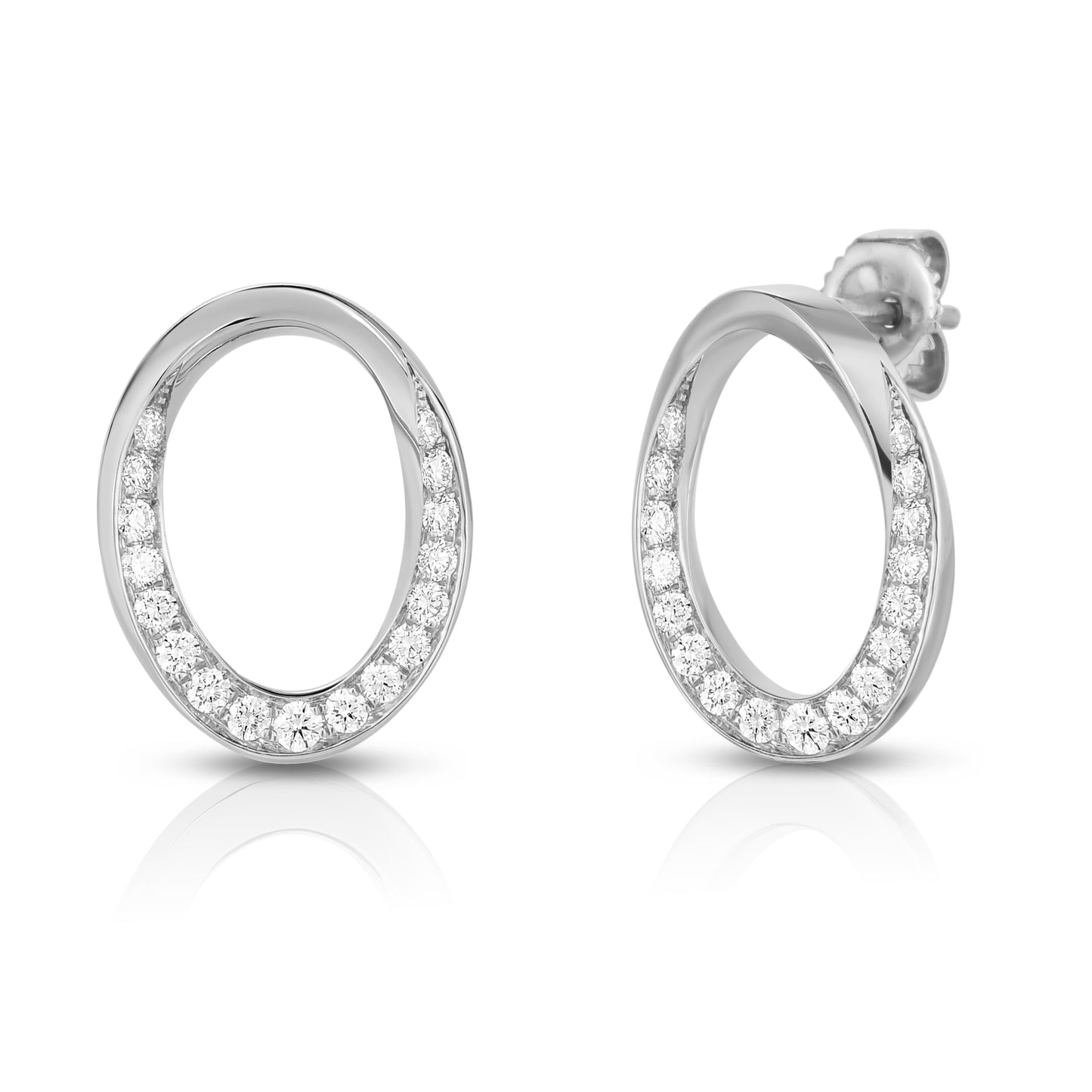 Single Link Earrings with Diamonds