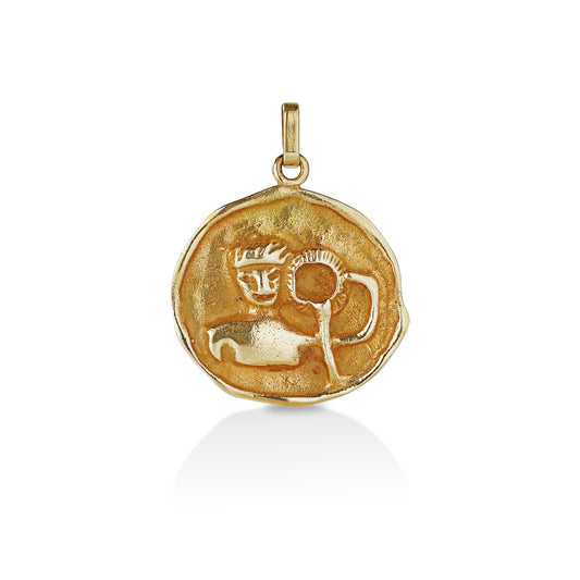 Gold 'Aquarius' Zodiac Pendant