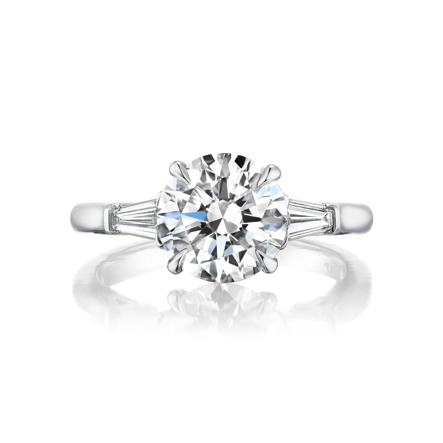 Classic Round Brilliant w/Side Stones