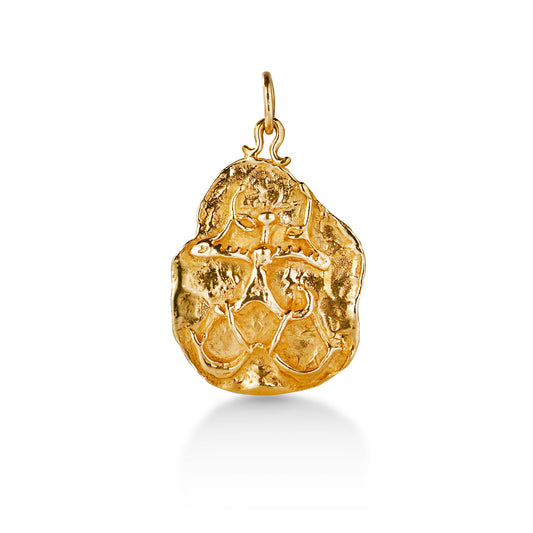 Vintage Brutalist 'Libra' Zodiac Pendant