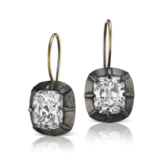 Diamond Collet Drop Earrings
