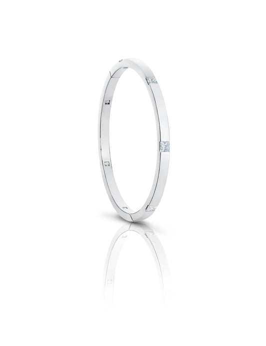 Princess-Cut Diamond Bangle Bracelet