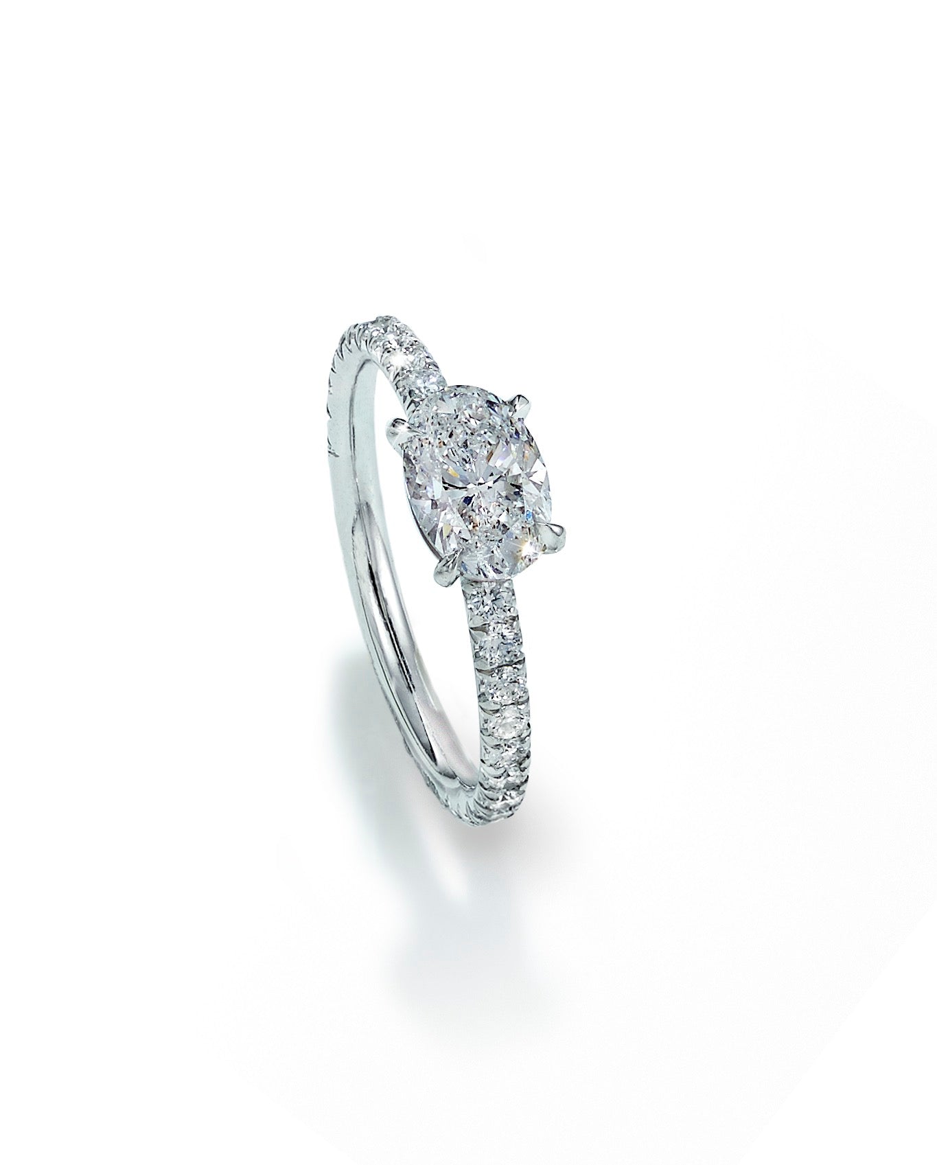 East-West Oval Diamond Ring