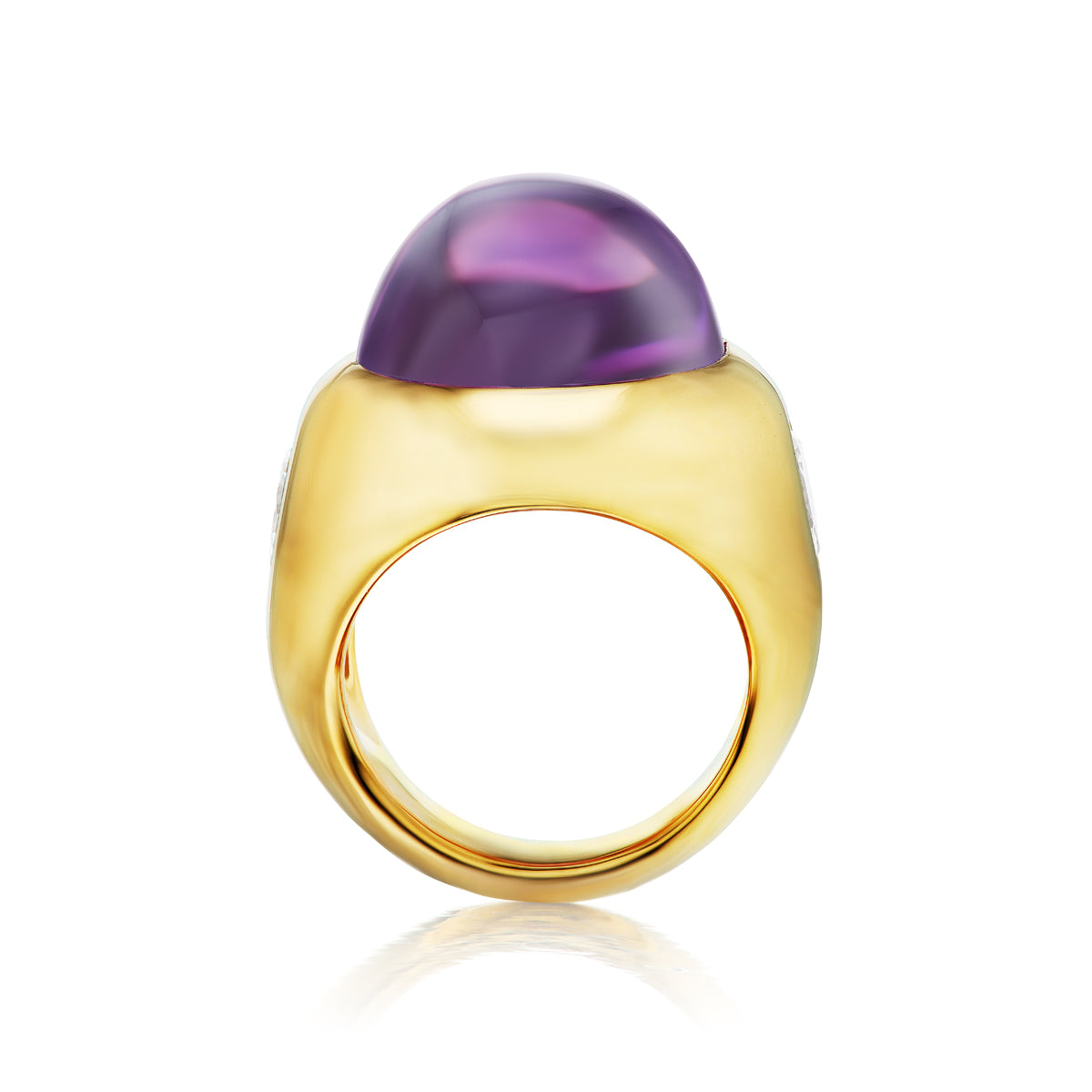 Cabochon Amethyst & Diamond Ring