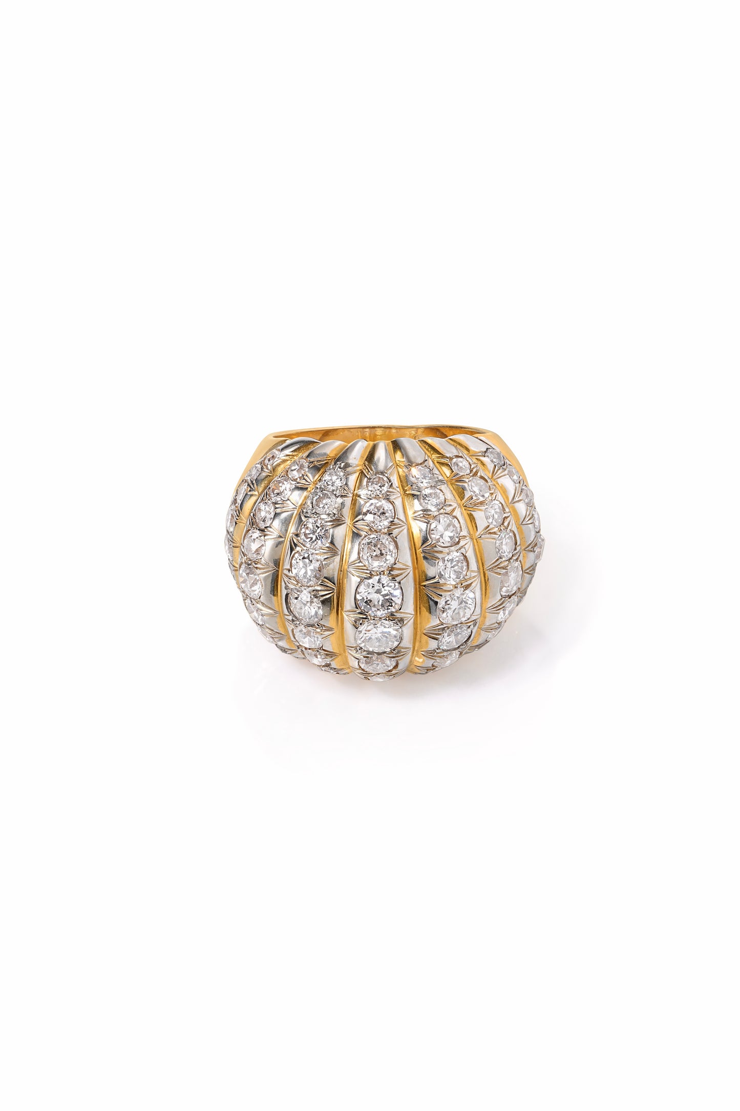 Fluted Bombe Diamond Ring
