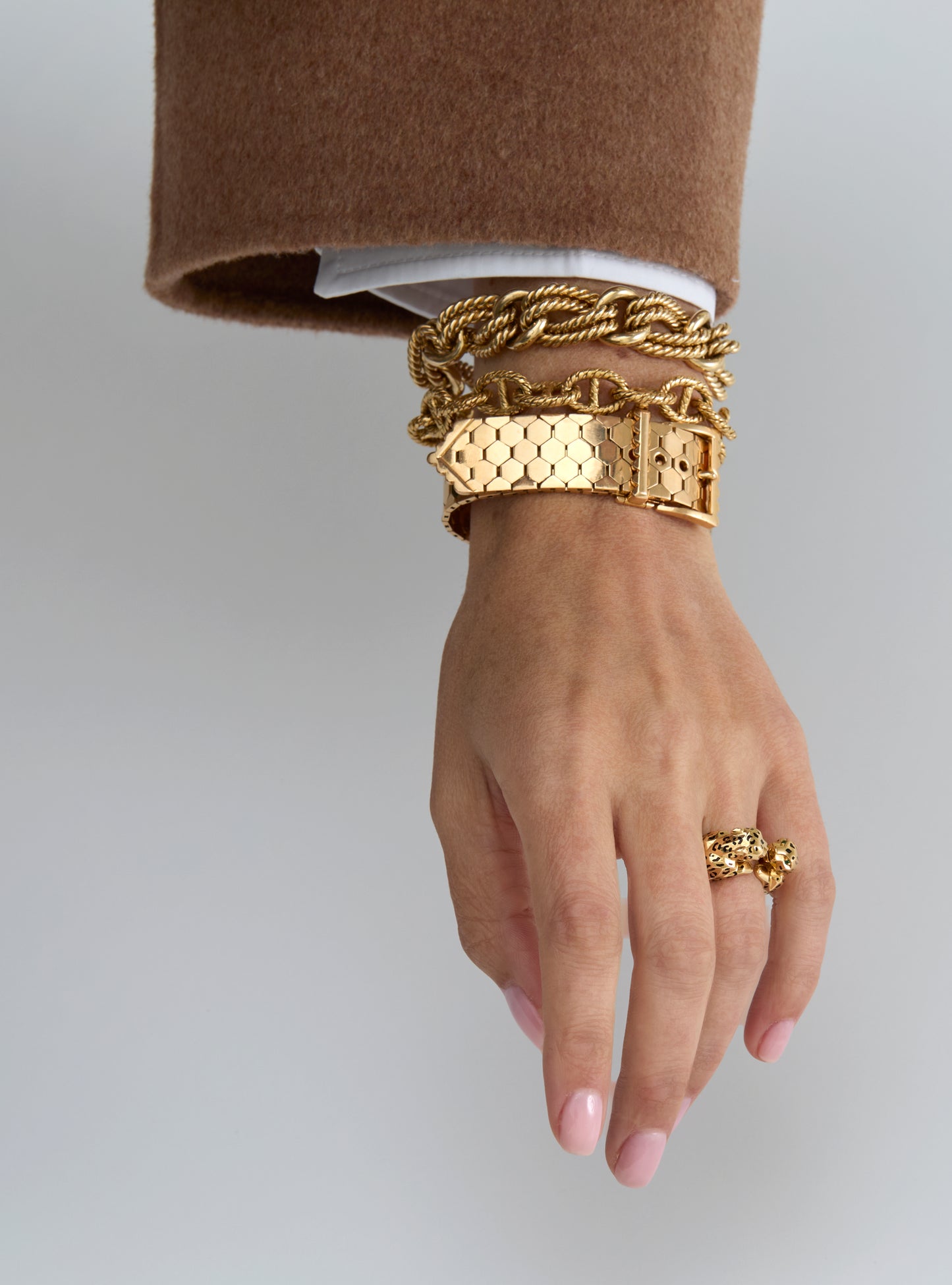 French Retro Rose Gold Buckle Bracelet