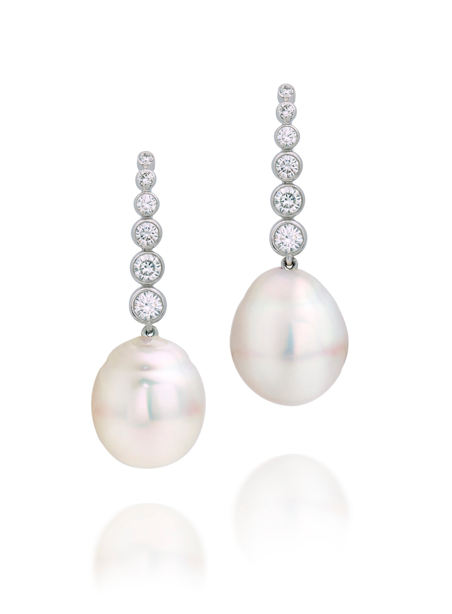 Diamond & South Sea Pearl Cuff Earrings