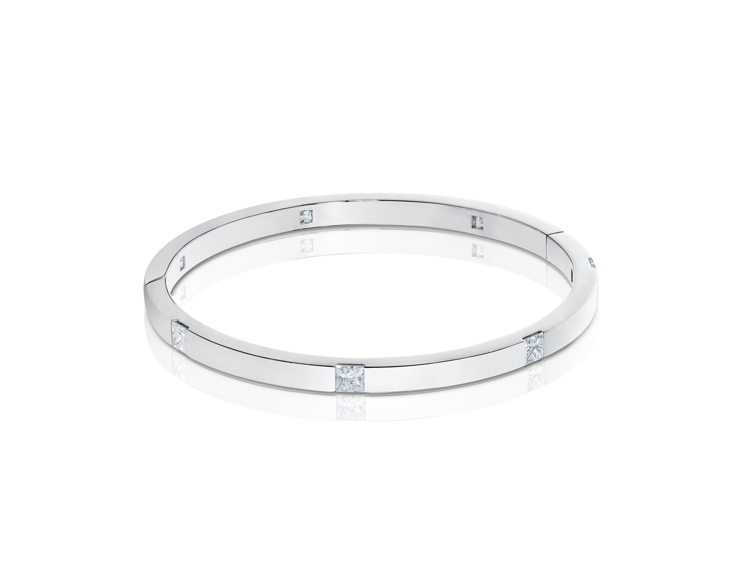 Princess-Cut Diamond Bangle Bracelet