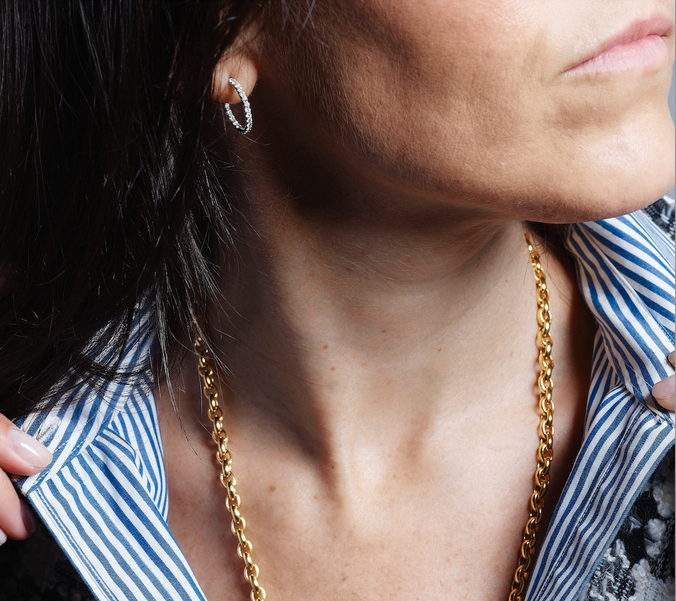 Petite Diamond Hoop Earrings