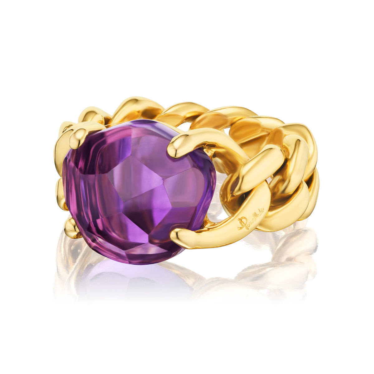 Pomellato Amethyst Chain Link Ring