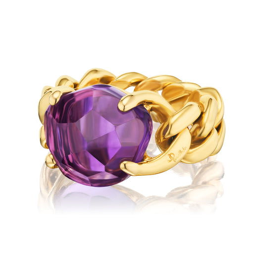 Pomellato Amethyst Chain Link Ring