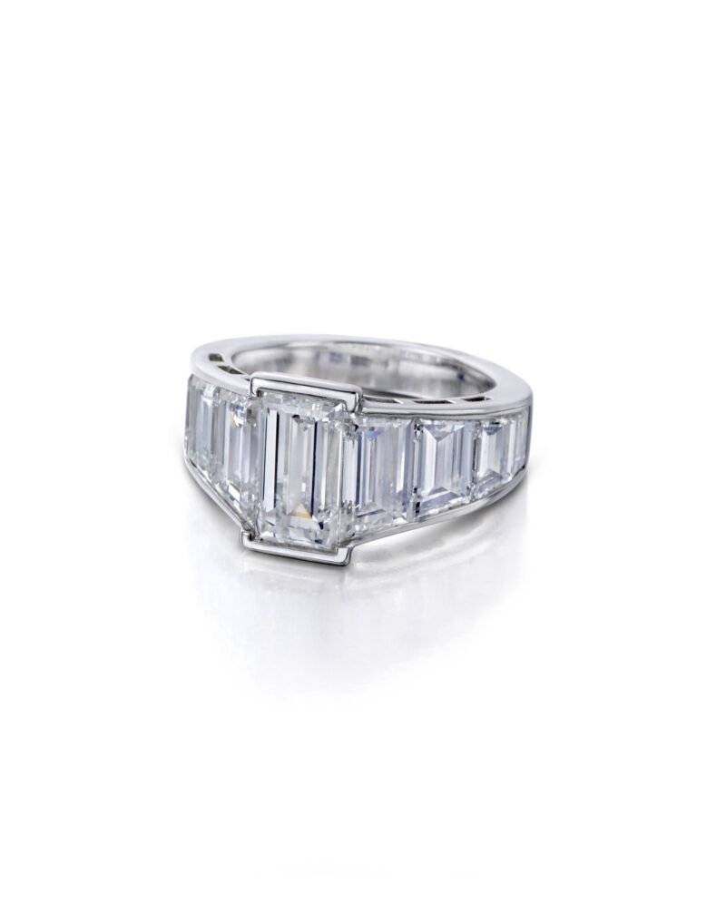 Graduated Baguette-Cut Diamond Ring